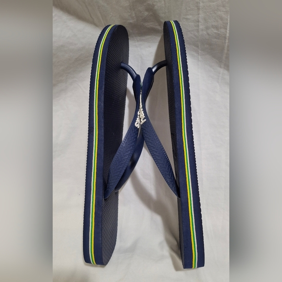 Havaianas Women's Brazil Logo Navy Flip Flops Size 9.5 To 10 41-42 - Picture 5 of 8